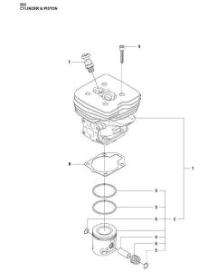 KIT PISTON CYLINDRE COMPLET -PIECE DETACHEE D'ORIGINE HUSQVARNA GROUP BL-544986002-PISTONS ET SEGMENTS 