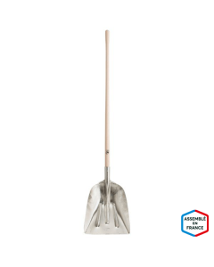 HC PELLE ALUMINIUM LEGERE 33CM- MANCHE BOIS 130CM - PETIT MODELE - LEBORGNE RH-012341-Pelles 