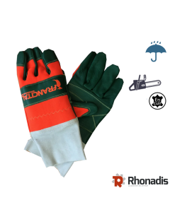 PAIRE DE GANTS ANTICOUPURE TYPE MANCHETTE - CLASSE 1 20M/S -VERT/ORANGE - FRANCITAL - T10 RH-GT001T10-Gants bûcheronnage, anti-coupure et vibration 