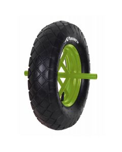 ROUE COMPLETE POUR BROUETTE AVEC AXE - RUN FLAT - DIAMETTRE 400 MM - RIBIMEX RH-PRR400RF-PNEUS 